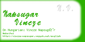 napsugar vincze business card